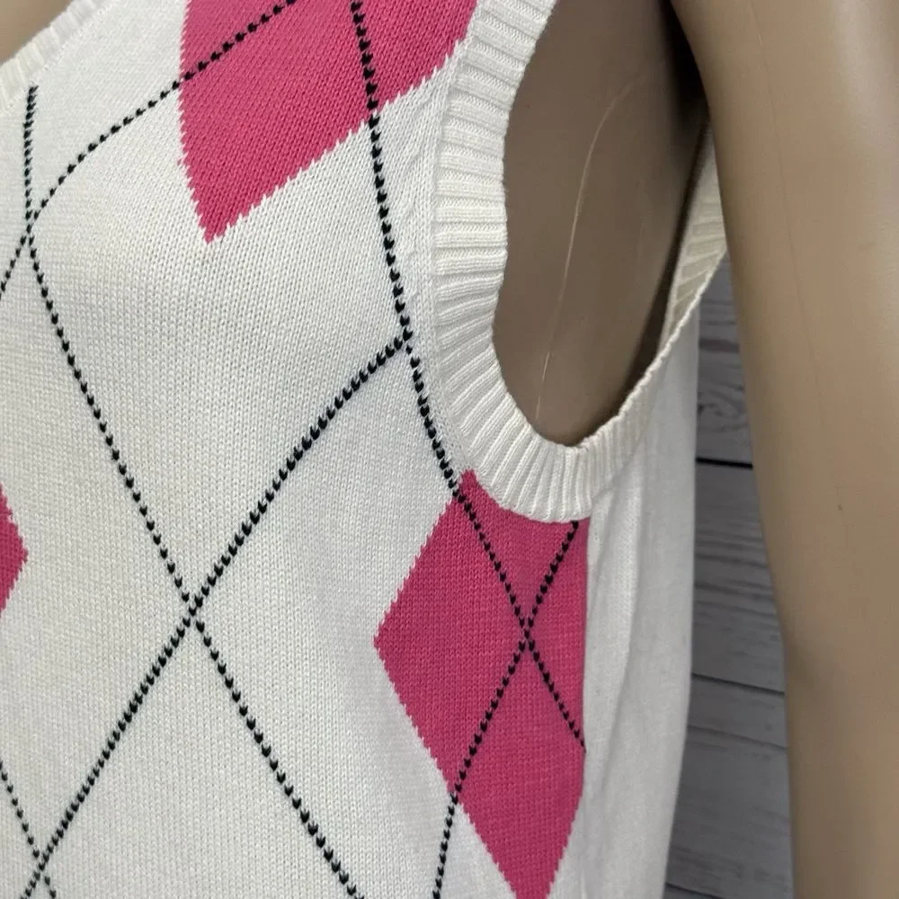 IZOD Sweater Vest Argyle Classic 100% Cotton Golf Preppy - Picture 6 of 12
